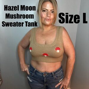 Hazel Moon Tan Mushroom Sweater Tank Top